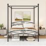 Canopy Bed Frame King Size with Ornate European Style Headboard & Footboard Image 7