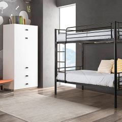 Metal Single Bunk Bed Frame- Black - Free Deliver