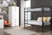 Metal Single Bunk Bed Frame- Black - Free Deliver
