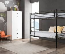 Metal Single Bunk Bed Frame- Black - Free Deliver