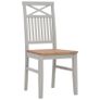 Dining Chairs 2 pcs Grey Solid Oak Wood Image 2