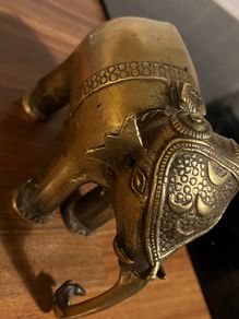 Antique 19th Century Indian Brass Elephant Dhokra Lost Wax Temple Toy