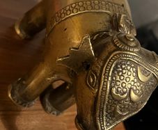 Antique 19th Century Indian Brass Elephant Dhokra Lost Wax Temple Toy