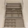Jewellery Box with 3 Drawers - Grey Velvet Jewellery Organiser for Earring, Bangle, Bracelet, Necklace and Rings Storage Image 3