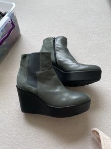Marco Moreo leather wedge boots Size 41