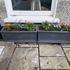 Grey JC & Co Rectangular Trough Flower Pots- 2 available