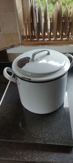 Vintage Enamel Flour Bin