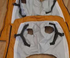 Dog coat with harness
