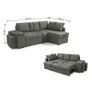 STACY Dark Grey Sofa Bed with Storage + 2 Poufs Image 4