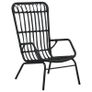 Garden Chair Poly Rattan Black Image 5