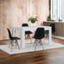 white and oak Style Wooden Dining Table with 4 Chairs White or Black Chairs Image 3