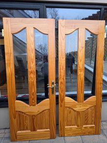 Double interior doors with glass panels