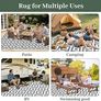 Outdoor Rug for Patios Waterproof, Anti-slip Plastic Straw Garden Mat Carpet UV Resistant Indoor Area Rugs for Camping, Deck, Beach, Picnic, Backyard (120x180cm, Grey & White) Image 6