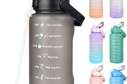 Sports Water Bottles 2L BPA Free, Motivational Drinking Water Bottle with Straw, Gym Water Bottle with Time Marking, Portable Leak Proof Cantee Bottle 2 Liter Water Jug for Women Men
