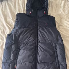 Tommy Hilfiger Navy Hooded Puffer Gilet M