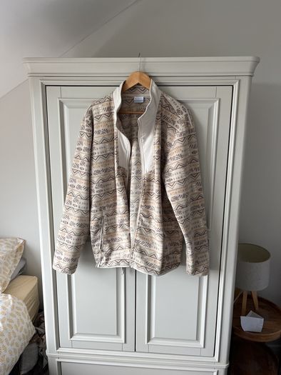Columbia Men's Beige Pattern Fleece Jacket Size XL