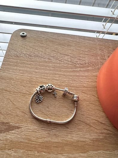 Original Pandora S925 ALE Silver Bracelet with Charms