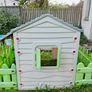Kids Plastic Outdoor Playhouse with Garden Fence Attachment Image 3