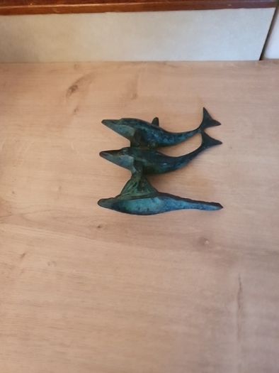 Vintage Couple of Dolphins Statue