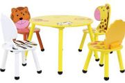 Charles Bentley Wood Safari Table &amp; Chairs 4 Chairs Set Childrens Furniture