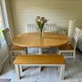 Dining Table, 4 x chairs and Bench. Solid Oak. Image 5