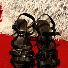 Elegant Black Strappy Heels Size UK 5 / EUR 38