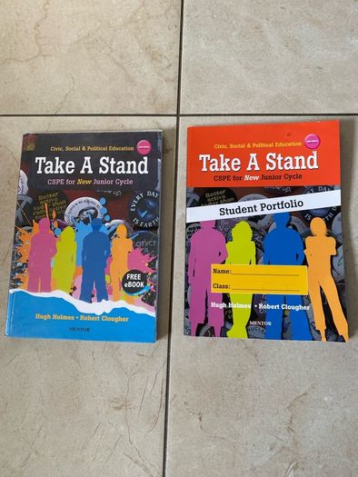 Junior Cycle CSPE Hugh Holmes & Robert Clougher  Take a Stand Textbook and Portfolio