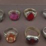 Antique Ring Collection Lot of 15 Mixed Brass Stone & Glass Rings Image 4