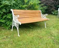 Cast iron and solid oak garden bench