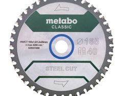 Metabo steel cut/sandwich panel - classic 628273000 Circular saw blade 165 x 20 x 1.6 mm 40T