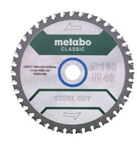Metabo steel cut/sandwich panel - classic 628273000 Circular saw blade 165 x 20 x 1.6 mm 40T