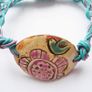 Handmade bracelet,Leather/ceramic bracelet.Jewellery.Gift.One size Image 2