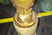 Beautiful Large Old Egg Shape Table Lighter with a Onyx Base and a Brass Mechanism, Postage Available