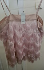 River Island Pink Feather Ethnic Top Size 12 Nwt