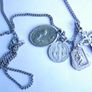 Antique catholic Saints religious many pendants family heirloom necklace Image 9