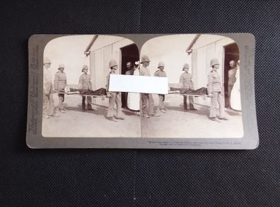 Boer War : Stereoscopic Photo Card  " Wounded Fusilier " 1900s