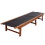 Sun Lounger Solid Acacia Wood and Textilene Image 4