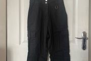 Black womens cargo trousers