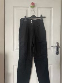 Black womens cargo trousers