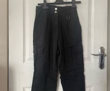 Black womens cargo trousers