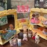 Sylvanian cottage and rainbow nursery bus with extras Image 3
