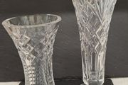 2 cut crystal flower vases