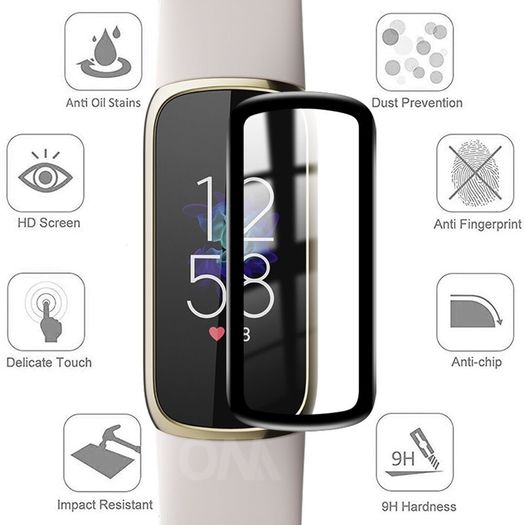 20D Curved Edge Full Cover Soft Protective Film For Fitbit Luxe smart band watch Screen Protection Accessories Not Glass