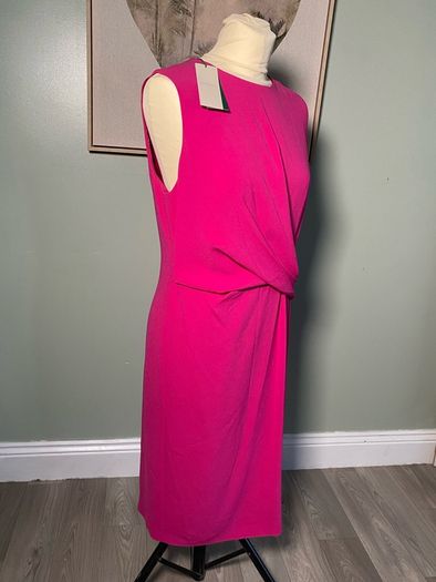 Ladies Hobbs Whitbourn Cocktail Dress Shocking Pink UK14