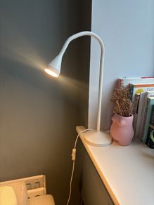 Modern White Desk Lamp. Flexible LED Light