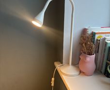 Modern White Desk Lamp. Flexible LED Light