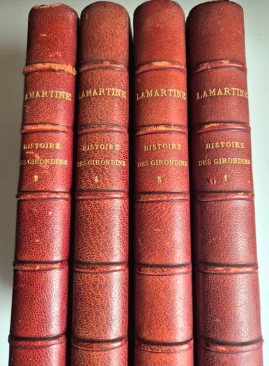 Very Scarce, Excellent Condition. Antique Set of French books, Histoire des Girondins by Lamartine.