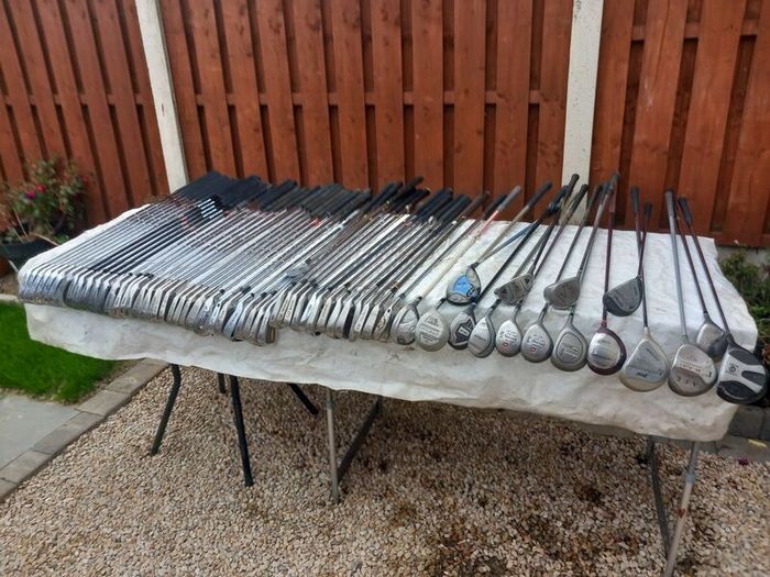 A selection of Golf clubs. Right handed clubs