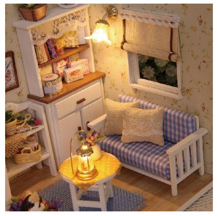 Wooden Dollhouse Kit 3D Build with LED Lights