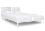 Bed Frame White Faux Leather 135x190 cm